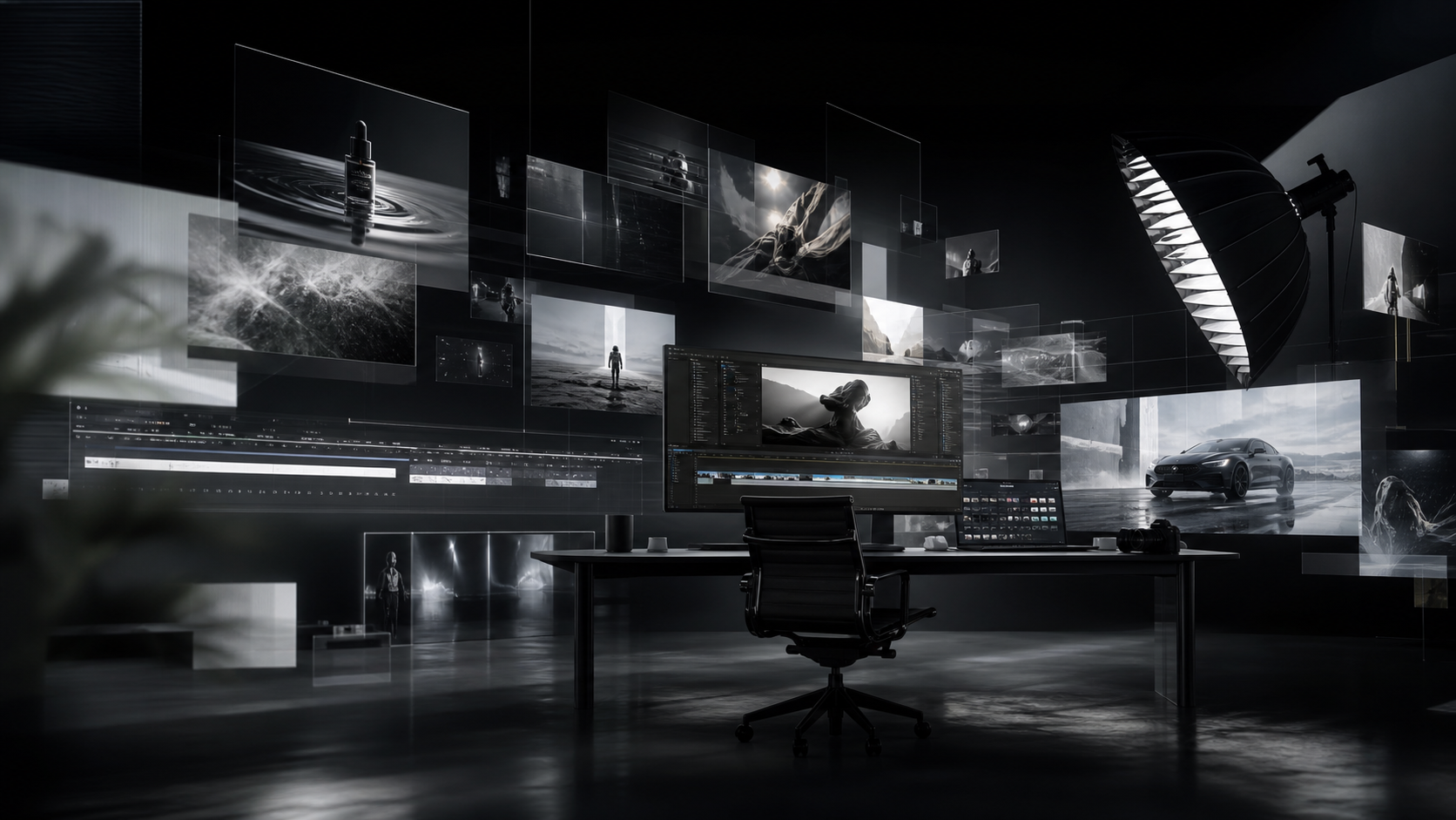 Abstract AI creative production studio preview